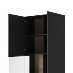 Vetrinetta 80x207h cm 2 ante sinistra moderna antracite rovere Bahama