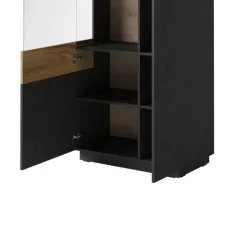 Vetrinetta 80x207h cm 2 ante sinistra moderna antracite rovere Bahama