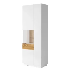 Vetrinetta 80x207h cm 2 ante sinistra bianco lucido rovere Bahama