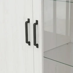 Vetrinetta 102x201h cm 2 ante soggiorno bianco frassinato rovere Lars