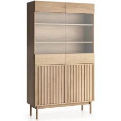 Vetrinetta 106x183h cm design cannettato rovere Colby