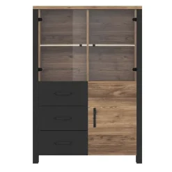 Vetrinetta 101x146h cm moderna quercia nero opaco Nebraska