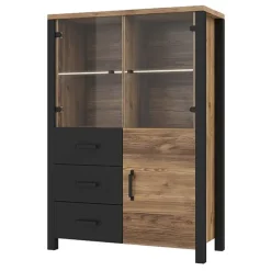 Vetrinetta 101x146h cm moderna quercia nero opaco Nebraska