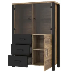 Vetrinetta 101x146h cm moderna quercia nero opaco Nebraska