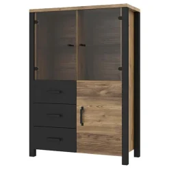 Vetrinetta 101x146h cm moderna quercia nero opaco Nebraska