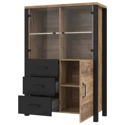 Vetrinetta 101x146h cm moderna quercia nero opaco Nebraska