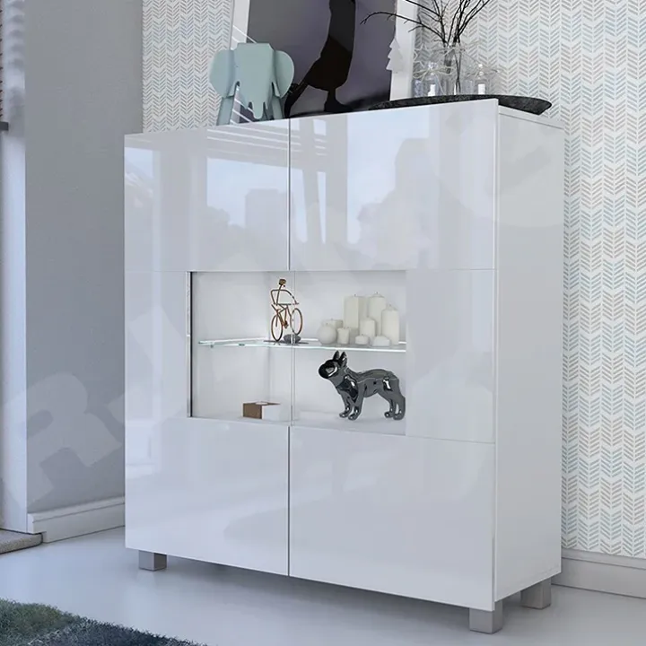 Vetrinetta 100x107h cm moderna soggiorno bianco Corale