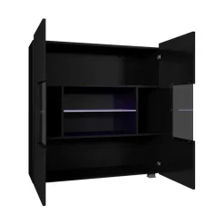 Vetrinetta 100x107h cm moderna soggiorno nero Corale